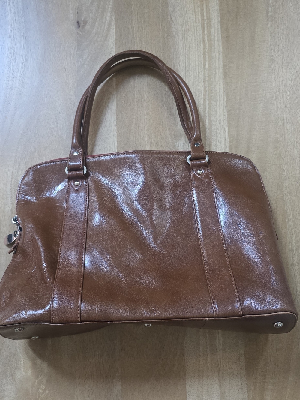 Ashwood Cognac Brown Leather Multi-Zip Work Tote Shoulder Bag